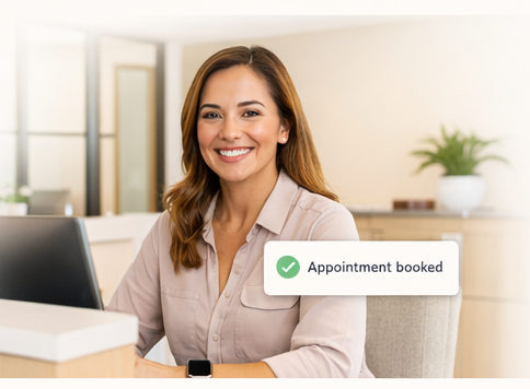 Voxx AI receptionist booking an appointment